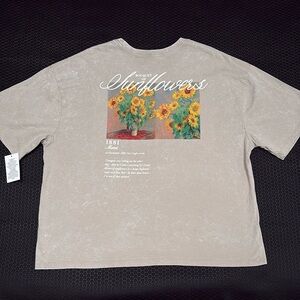 Monet Sunflowers Print shirt - painting was done in 1881- brand new
